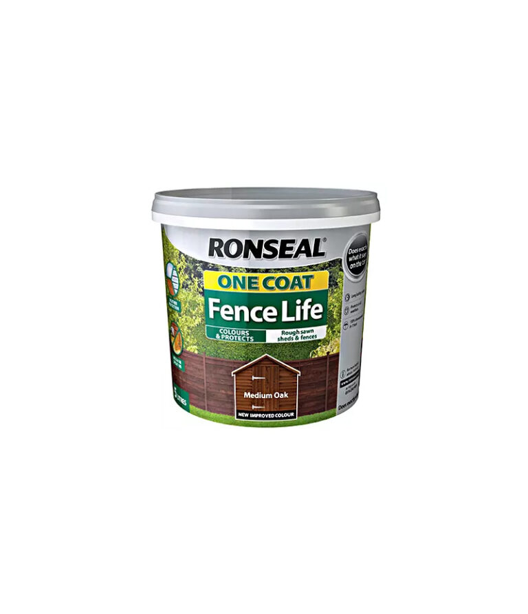 Ronseal One Coat Fence Life Medium Oak 5L BFS Building & Garden Supplies