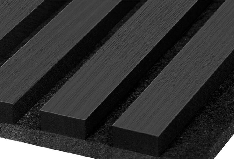 Acoustic Slat Wall Panel 2.4m x 0.6m Charcoal Black BFS Building