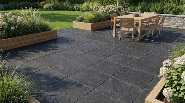 Broadway Charcoal Riven Slab - 600x600x38mm - BFS Building & Garden ...