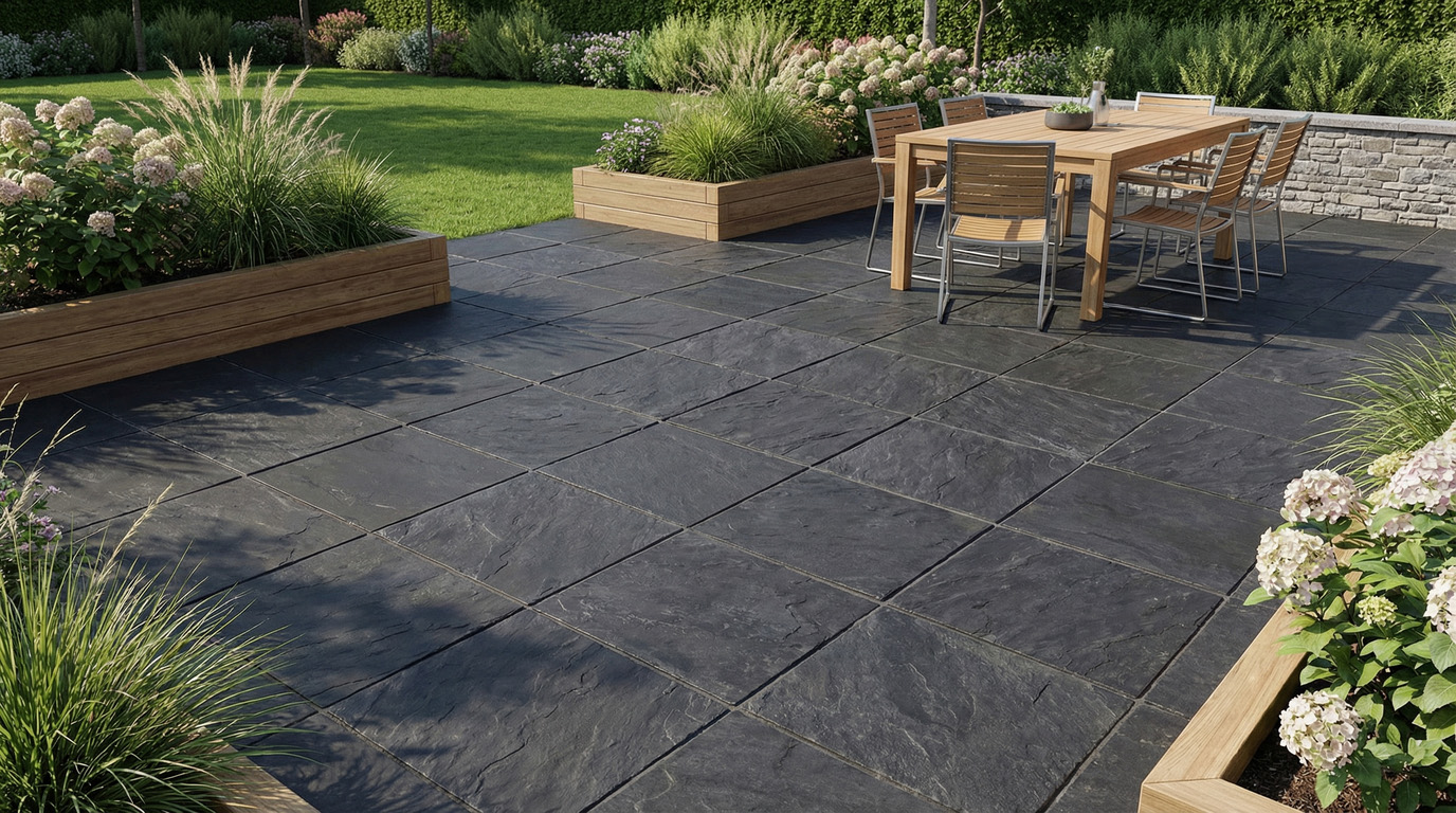 Bedale Charcoal Slab 02 Bedale Charcoal Riven Slab - 600x600x38mm - Image 1