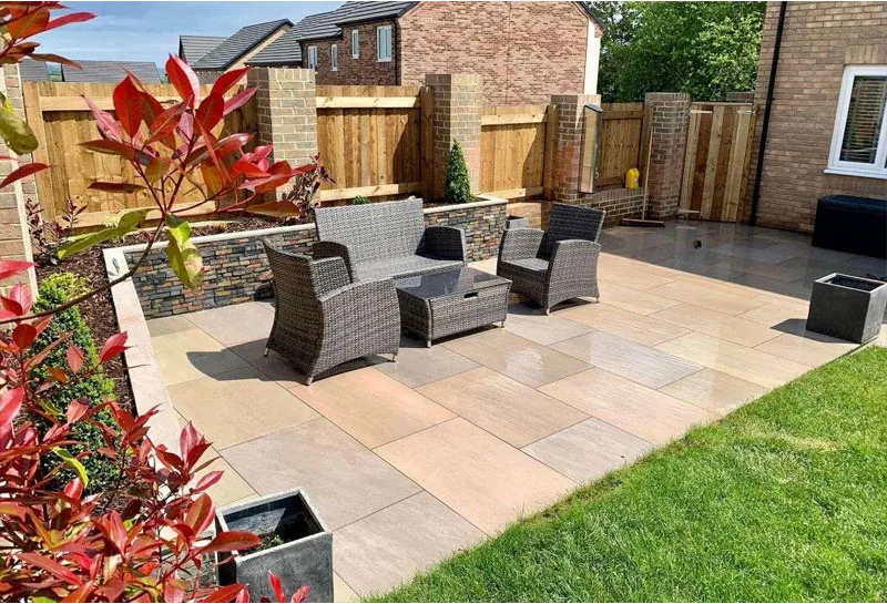 Raj Green Porcelain Paving Tiles – 900x600x20mm - Image 1